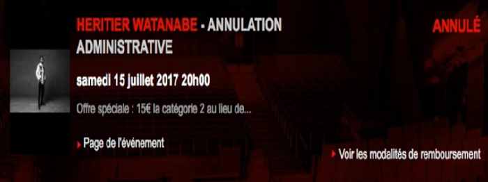 Réactions face à l’annulation du concert d’Héritier&nbsp;Watanabe