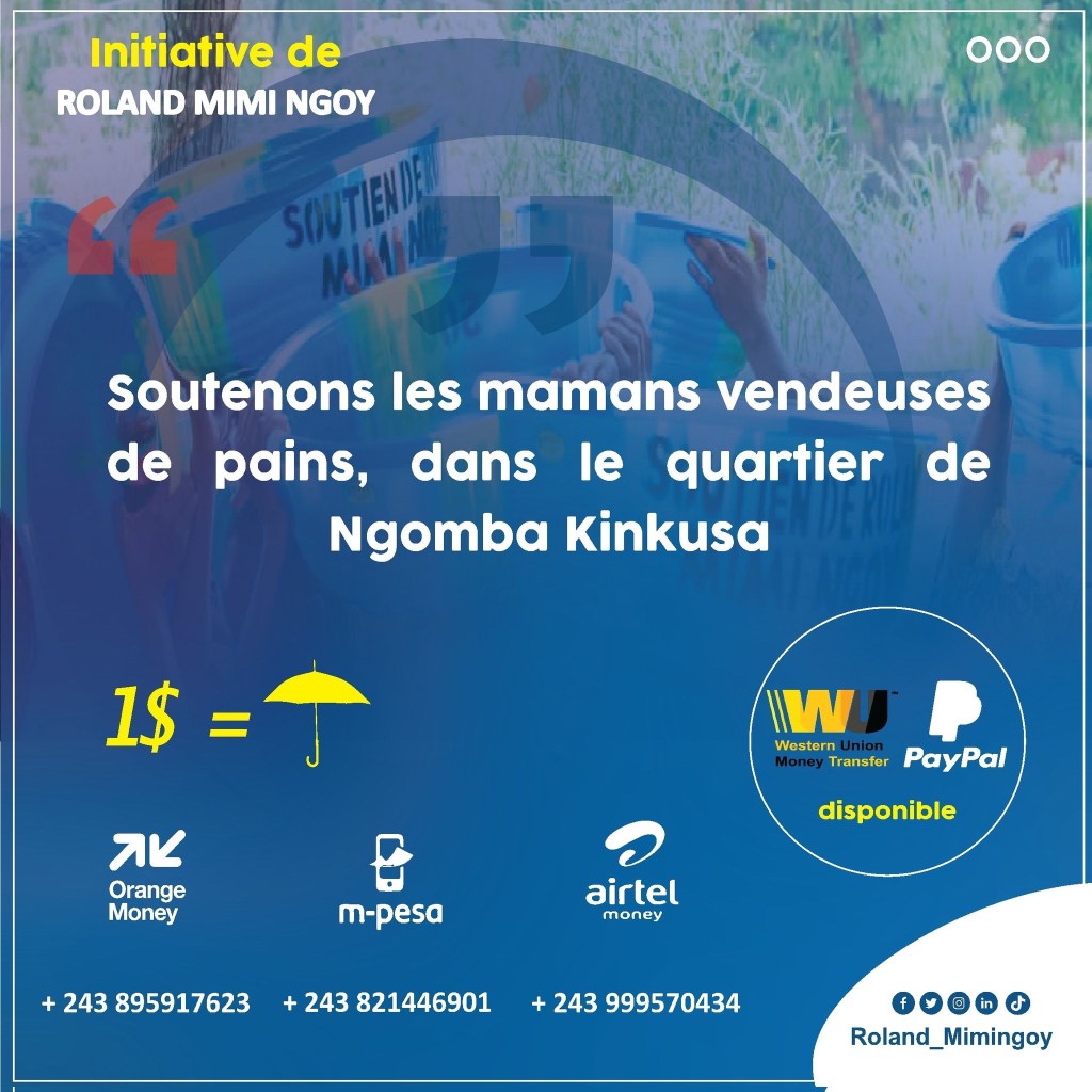 « Soutenir le travail des vendeuses de pains » : une campagne lancée par l’acteur sociopolitique Roland Mimi Ngoy