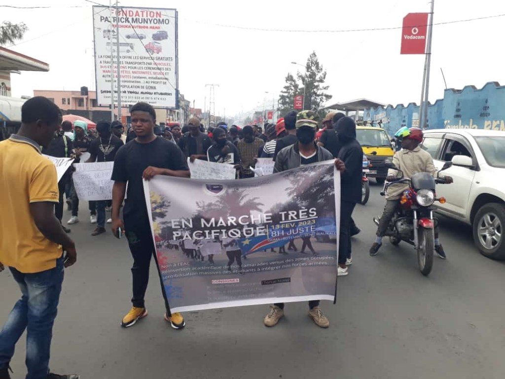 RDC : À Goma, les étudiants se mobilisent pour protester contre l&rsquo;inefficacité de la force régionale d’Afrique de&nbsp;l’Est
